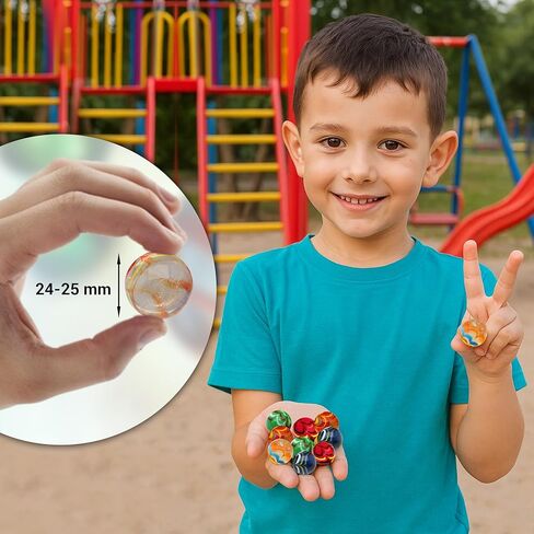 ARSUK Large Glass Shooter Marbles for Decoration 25mm/1 inch 10pcs Assorted Colour Marble Game, Marble Run Accessories Learning and Recreational, Sports & Outdoor Play (10pcs Handmade Marbles) in Kuwait