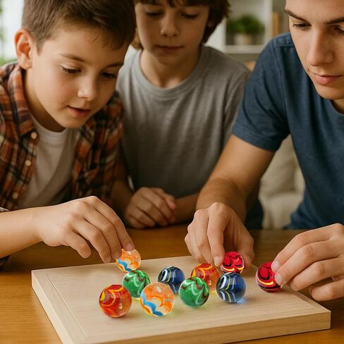 ARSUK Large Glass Shooter Marbles for Decoration 25mm/1 inch 10pcs Assorted Colour Marble Game, Marble Run Accessories Learning and Recreational, Sports & Outdoor Play (10pcs Handmade Marbles) in Kuwait