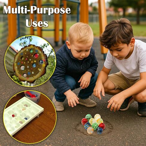 ARSUK Large Glass Shooter Marbles for Decoration 25mm/1 inch 10pcs Assorted Colour Marble Game, Marble Run Accessories Learning and Recreational, Sports & Outdoor Play (10pcs Handmade Marbles) in Kuwait