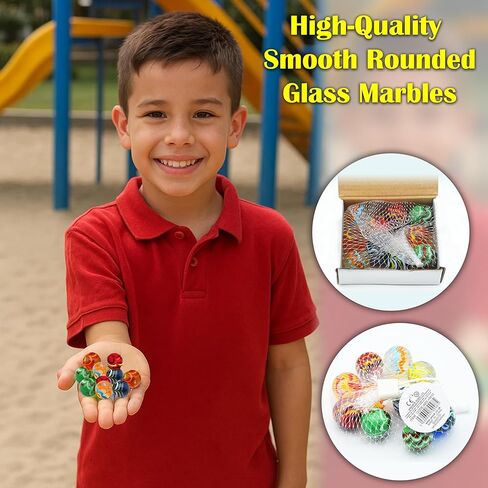 ARSUK Large Glass Shooter Marbles for Decoration 25mm/1 inch 10pcs Assorted Colour Marble Game, Marble Run Accessories Learning and Recreational, Sports & Outdoor Play (10pcs Handmade Marbles) in Kuwait