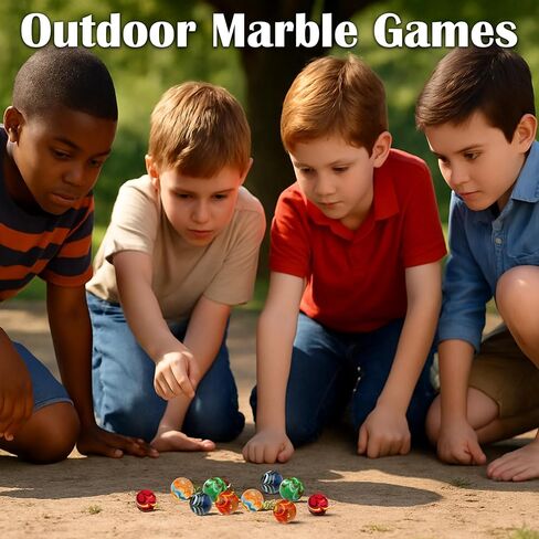 ARSUK Large Glass Shooter Marbles for Decoration 25mm/1 inch 10pcs Assorted Colour Marble Game, Marble Run Accessories Learning and Recreational, Sports & Outdoor Play (10pcs Handmade Marbles) in Kuwait
