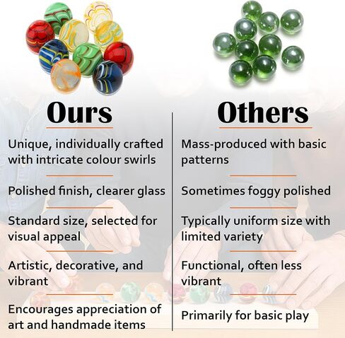 ARSUK Large Glass Shooter Marbles for Decoration 25mm/1 inch 10pcs Assorted Colour Marble Game, Marble Run Accessories Learning and Recreational, Sports & Outdoor Play (10pcs Handmade Marbles) in Kuwait