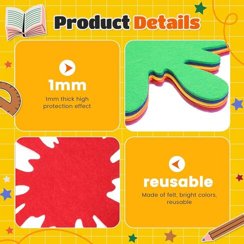 Dunzy 48 PCS Paint Splatter Cletouts 4 أحجام محسوسة الحصير الملونة - PROP PROP لوازم الطلاء دخن طاولة عيد ميلاد الطاولة لدخول المدرسة in Kuwait