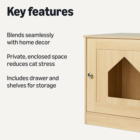 Amazon Basics Furniture-Style Litter Box Enclosure Oak in Saudi Arabia
