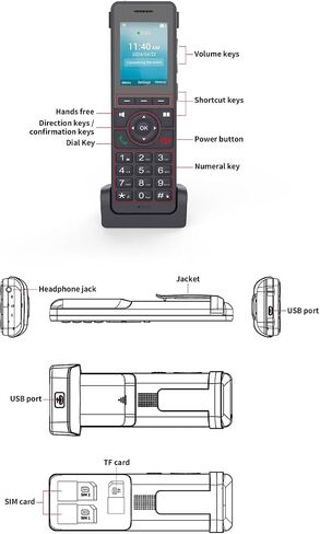 هاتف VbestLife 4G LTE WIFI Protable ، هاتف DECT Cordless VoIP ، هاتف مكتب مكتب مكتب منزلي ثابت مع شاشة ملونة 2.4 بوصة ، معرف المتصل in Saudi Arabia