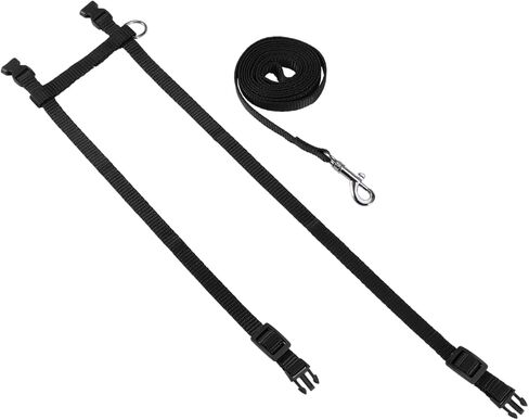 Happyyami Adjustable Reflective Pet Cat Harness with Leash Lightweight Escape Design for Outdoor Walking for Cats and Puppies Black in Saudi Arabia