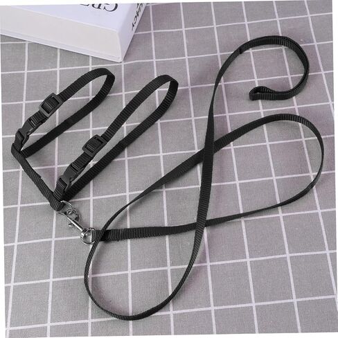 Happyyami Adjustable Reflective Pet Cat Harness with Leash Lightweight Escape Design for Outdoor Walking for Cats and Puppies Black in Saudi Arabia