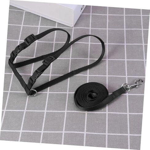 Happyyami Adjustable Reflective Pet Cat Harness with Leash Lightweight Escape Design for Outdoor Walking for Cats and Puppies Black in Saudi Arabia