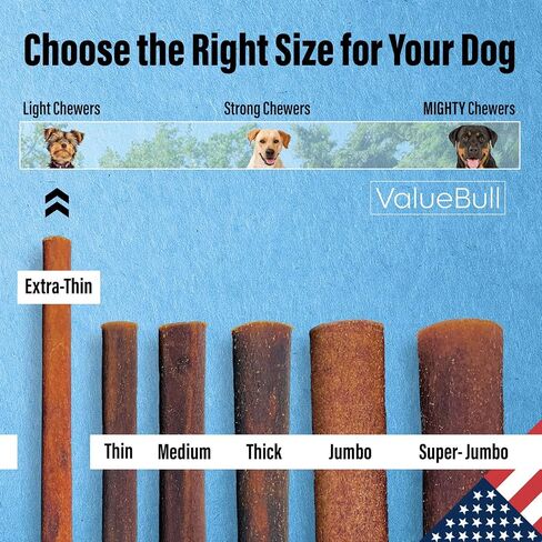 ValueBull USA Collagen Sticks for Small Dogs, 6 Inch Extra Thin Chews, Natural Dog Treats, 100 Count Bulk Pack - Promotes Joint, Skin & Coat Health with Glucosamine and Chondroitin in Kuwait