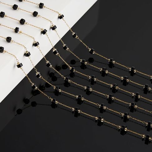 KYUNHOO 3.2 Yard Colorful Cylindrical Bead Chain for Jewelry Making Silver Necklace Craft Chains Bulk Thin Stainless Steel Jewelry Supplies with Lobster Clasps Jump Rings in Saudi Arabia