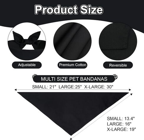 Blank Dog Bandanas Blue Large 1PCS, DIY Solid Cotton Scarf, Durable Triangle Reversible Bibs Handkerchief for Puppy Pet, Personalized Birthday/Party Fun Idea Gift in Kuwait