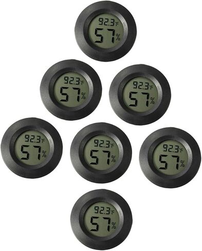 Hemoton 7pcs Mini Digital Hygerometer مقياس حرارة الرطوبة الدقيقة مراقبة درجة حرارة الرطوبة لخزانات الزواحف terrariums الدواجن الاستخدام الداخلي تصميم متين in Saudi Arabia