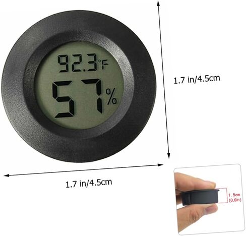 Hemoton 7pcs Mini Digital Hygerometer مقياس حرارة الرطوبة الدقيقة مراقبة درجة حرارة الرطوبة لخزانات الزواحف terrariums الدواجن الاستخدام الداخلي تصميم متين in Saudi Arabia