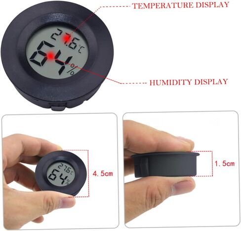 Hemoton 7pcs Mini Digital Hygerometer مقياس حرارة الرطوبة الدقيقة مراقبة درجة حرارة الرطوبة لخزانات الزواحف terrariums الدواجن الاستخدام الداخلي تصميم متين in Saudi Arabia