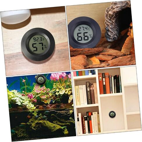 Hemoton 7pcs Mini Digital Hygerometer مقياس حرارة الرطوبة الدقيقة مراقبة درجة حرارة الرطوبة لخزانات الزواحف terrariums الدواجن الاستخدام الداخلي تصميم متين in Saudi Arabia