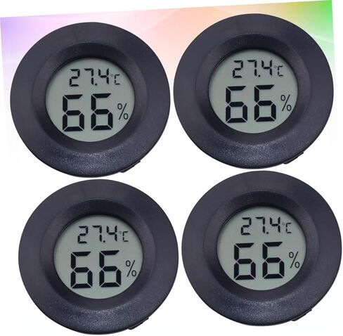 POPETPOP 4pc Digital Thermometer Hygrometer for Reptiles Compact Acrylic Temperature Humidity for Pet Store in Saudi Arabia