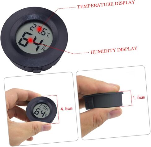 POPETPOP 4pc Digital Thermometer Hygrometer for Reptiles Compact Acrylic Temperature Humidity for Pet Store in Saudi Arabia