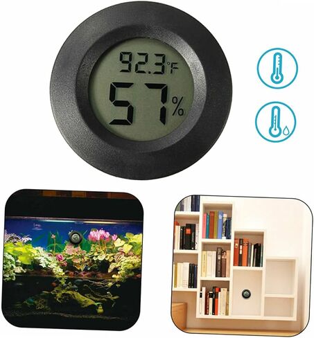 POPETPOP 4pc Digital Thermometer Hygrometer for Reptiles Compact Acrylic Temperature Humidity for Pet Store in Saudi Arabia