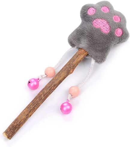 BESPORTBLE 4pcs Flannelette Cat Teaser Toys Lollipop Paw Shape Chewable Plush Interactive Playthings Grey Engaging Silvervine for Endless in Saudi Arabia