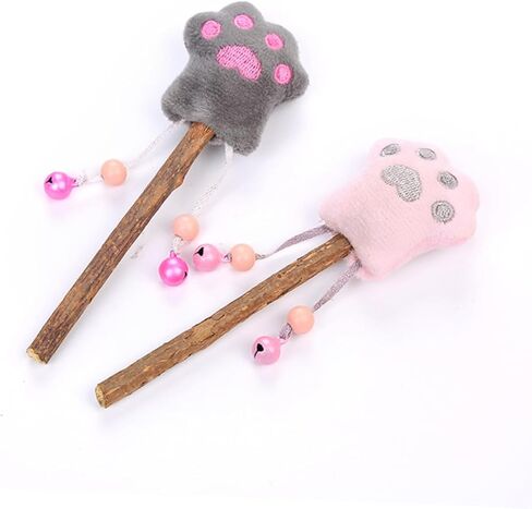 BESPORTBLE 4pcs Flannelette Cat Teaser Toys Lollipop Paw Shape Chewable Plush Interactive Playthings Grey Engaging Silvervine for Endless in Saudi Arabia