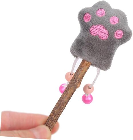 BESPORTBLE 4pcs Flannelette Cat Teaser Toys Lollipop Paw Shape Chewable Plush Interactive Playthings Grey Engaging Silvervine for Endless in Saudi Arabia