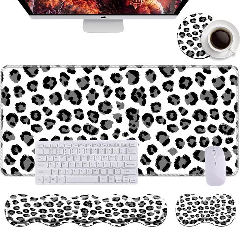 Keyboard Wrist Rest+Mouse Wrist Pad+Desk Pad Set,Memory Foam Ergonomic Easy Typing Pain Relief for Computer Laptop Office Home - Stay Positive Work Hard and Make It Happen in Kuwait