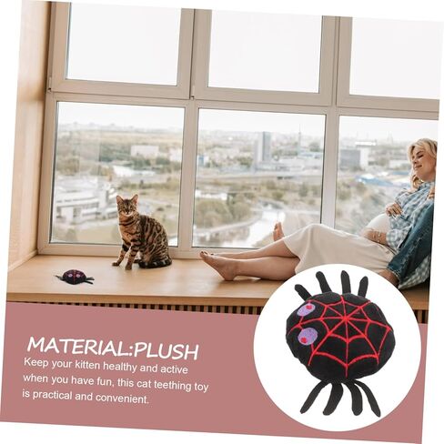 Totority Halloween Cat Plush Toy Spider Design Catnip Chew Doll for Beading Kittens Toy Thip-ship-toy toy for indo in Kuwait