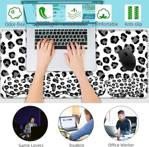 Keyboard Wrist Rest+Mouse Wrist Pad+Desk Pad Set,Memory Foam Ergonomic Easy Typing Pain Relief for Computer Laptop Office Home - Stay Positive Work Hard and Make It Happen in Kuwait