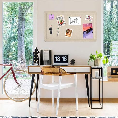 Vuzvuv Pink 28"x16" Large Cork Board with 50 Push Pins & Sticky Notes, Self-Adhesive Bulletin Board for Wall, Felt Pin Vision Board for Paste Notes,Schedules Offices Home in Kuwait