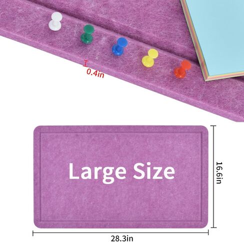 Vuzvuv Pink 28"x16" Large Cork Board with 50 Push Pins & Sticky Notes, Self-Adhesive Bulletin Board for Wall, Felt Pin Vision Board for Paste Notes,Schedules Offices Home in Kuwait