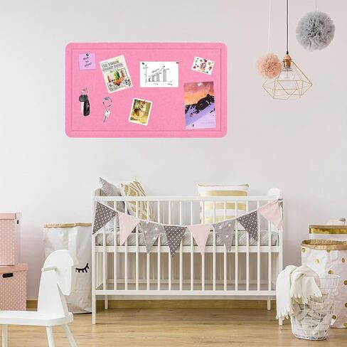 Vuzvuv Pink 28"x16" Large Cork Board with 50 Push Pins & Sticky Notes, Self-Adhesive Bulletin Board for Wall, Felt Pin Vision Board for Paste Notes,Schedules Offices Home in Kuwait
