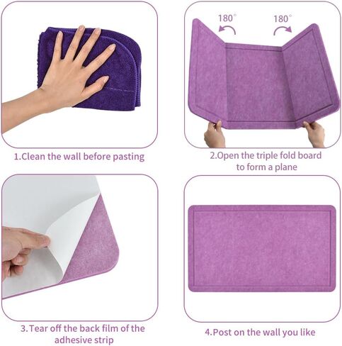 Vuzvuv Pink 28"x16" Large Cork Board with 50 Push Pins & Sticky Notes, Self-Adhesive Bulletin Board for Wall, Felt Pin Vision Board for Paste Notes,Schedules Offices Home in Kuwait