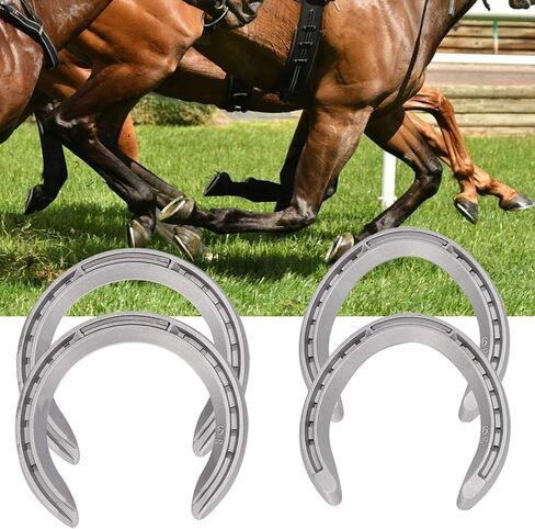 ALUMINUM ALLOY HORSESHOE KIT ANTI SLIP sturdy WEAR FOR HORSE RACING (Type 5(8.3 X 8.3 X 3.5in)) in Saudi Arabia