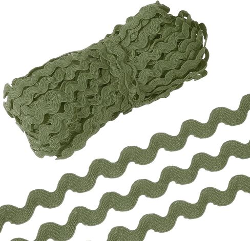 uxcell 30 ياردة Rick Rack Trim Ribbon ، 5 مم موجة الخياطة ثني تقليم لالتزامات DIY تغليف حفل الزفاف الديكور الأخضر in Saudi Arabia