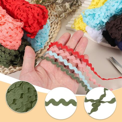 uxcell 30 ياردة Rick Rack Trim Ribbon ، 5 مم موجة الخياطة ثني تقليم لالتزامات DIY تغليف حفل الزفاف الديكور الأخضر in Saudi Arabia