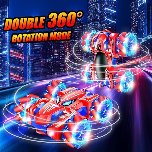 سيارة التحكم عن بُعد ، 2.4 جيجا هرتز قابلة لإعادة الشحن CARS 360 ° دوار 4WD Stunt سيارة مع أضواء باردة | الانجراف مزدوج الوجه | ألعاب داخلية للأطفال الذين تتراوح أعمارهم بين 3-12 | عيد ميلاد in Kuwait