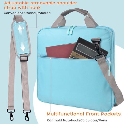 Chezmax Zipper Binder 3 حلقة مع صندوق الغداء - حقيبة منظم السوستة مع حزام ومقبض الكتف ، 2 بوصة O RING ، سعة 500 ورقة 500 ومنظم أكياس المجلدات متعددة الجيبات ، أسود in Saudi Arabia