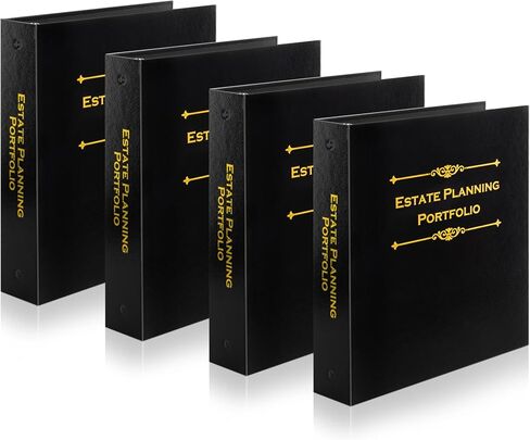 Binder Binder (4 Pack)-منظمو المستندات القانونية مع علامات تبويب مسبقة التسمية-مجمعات رنين 3 محترفة للإرادة ، الصناديق ، وخطط العقارات (الأحمر مع نص الذهب) in Saudi Arabia