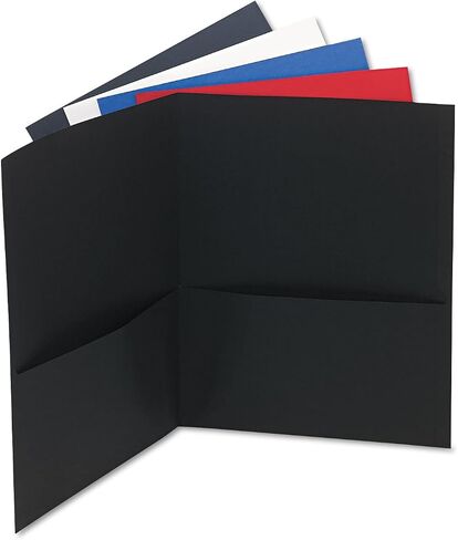 Universal UNV56613 11 in. x 8.5 in. Embossed Leather Grain Paper 2-Pocket Portfolio - Assorted (25/Box) in Saudi Arabia