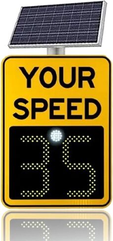 Road safety speed limit detector, solar powered radar, street community aluminum sign, rust-proof waterproof in Saudi Arabia