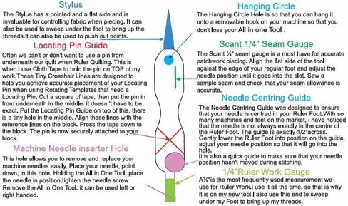 HONEYSEW 6 in 1 All in One Tool for Patchwork and Quilting Brings Together Most Used Tools Stylus,Scant 1/4" |Ruler Work Gauge and Seam Guide Etc in Saudi Arabia