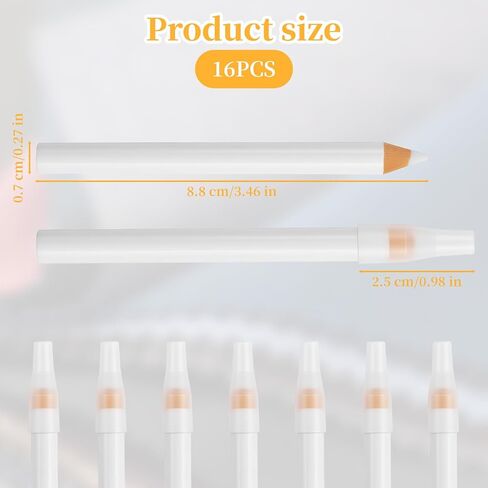 16 PCS Sewing Pencils for Fabric - Washable White Fabric Marking Pencils with Tip Caps, Ideal for Tailors, Quilting, Dressmaker & DIY Crafts (8.75cm) in Saudi Arabia
