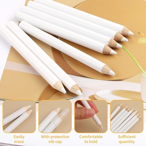 16 PCS Sewing Pencils for Fabric - Washable White Fabric Marking Pencils with Tip Caps, Ideal for Tailors, Quilting, Dressmaker & DIY Crafts (8.75cm) in Saudi Arabia