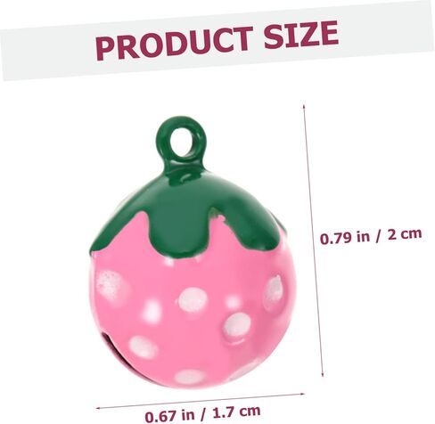 10Pcs Strawberry Shape Pet Bell Pendants DIY Necklace Charms Copper Metal Collar Accessories for Cats Dogs Backpack Key Decoration in Kuwait