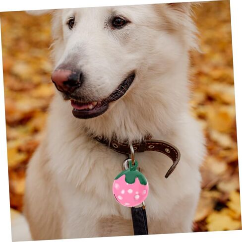 10Pcs Strawberry Shape Pet Bell Pendants DIY Necklace Charms Copper Metal Collar Accessories for Cats Dogs Backpack Key Decoration in Kuwait