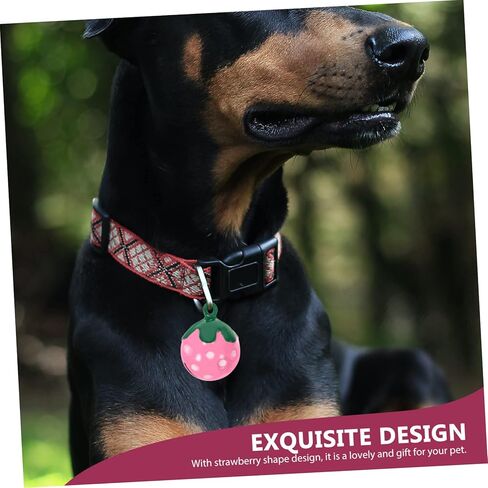 10Pcs Strawberry Shape Pet Bell Pendants DIY Necklace Charms Copper Metal Collar Accessories for Cats Dogs Backpack Key Decoration in Kuwait