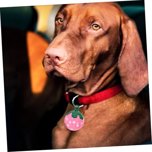 10Pcs Strawberry Shape Pet Bell Pendants DIY Necklace Charms Copper Metal Collar Accessories for Cats Dogs Backpack Key Decoration in Kuwait