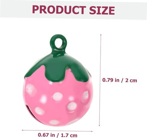 10Pcs Strawberry Shaped Pet Collar Bells Pendant Charm Cute Backpack Decoration for Dogs Cats with Jingle Bell Accessory Holidays and Everyday Use in Saudi Arabia