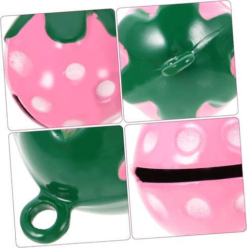10Pcs Strawberry Shaped Pet Collar Bells Pendant Charm Cute Backpack Decoration for Dogs Cats with Jingle Bell Accessory Holidays and Everyday Use in Saudi Arabia