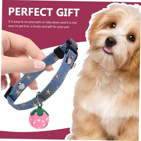 10Pcs Strawberry Shaped Pet Collar Bells Pendant Charm Cute Backpack Decoration for Dogs Cats with Jingle Bell Accessory Holidays and Everyday Use in Saudi Arabia